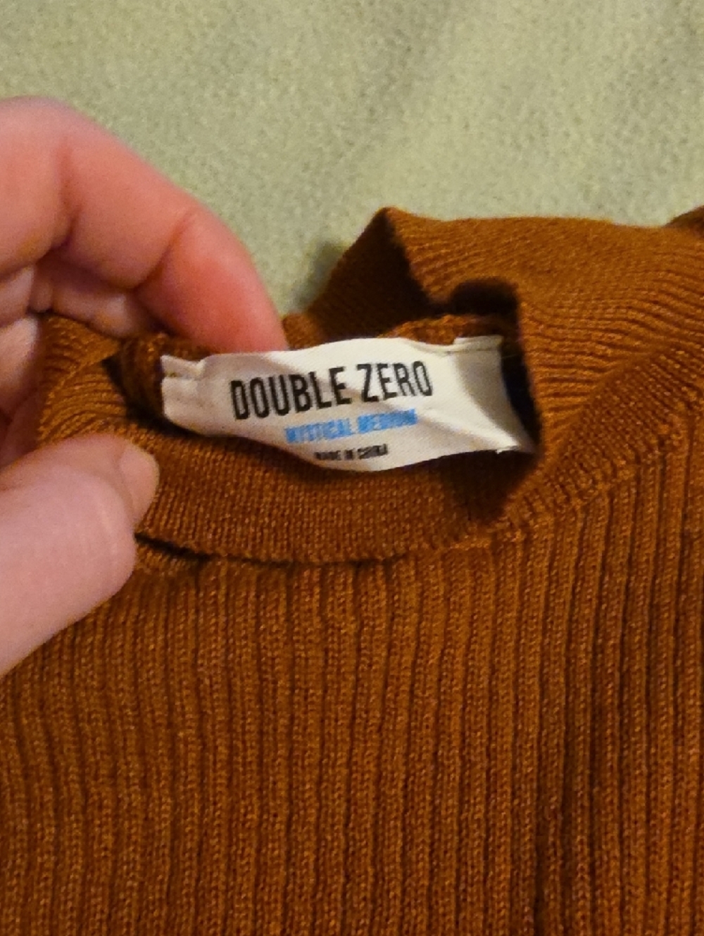 Double Zero Rust-Orange Ribbed Cowl Neck Sweater - Picture 2 of 4
